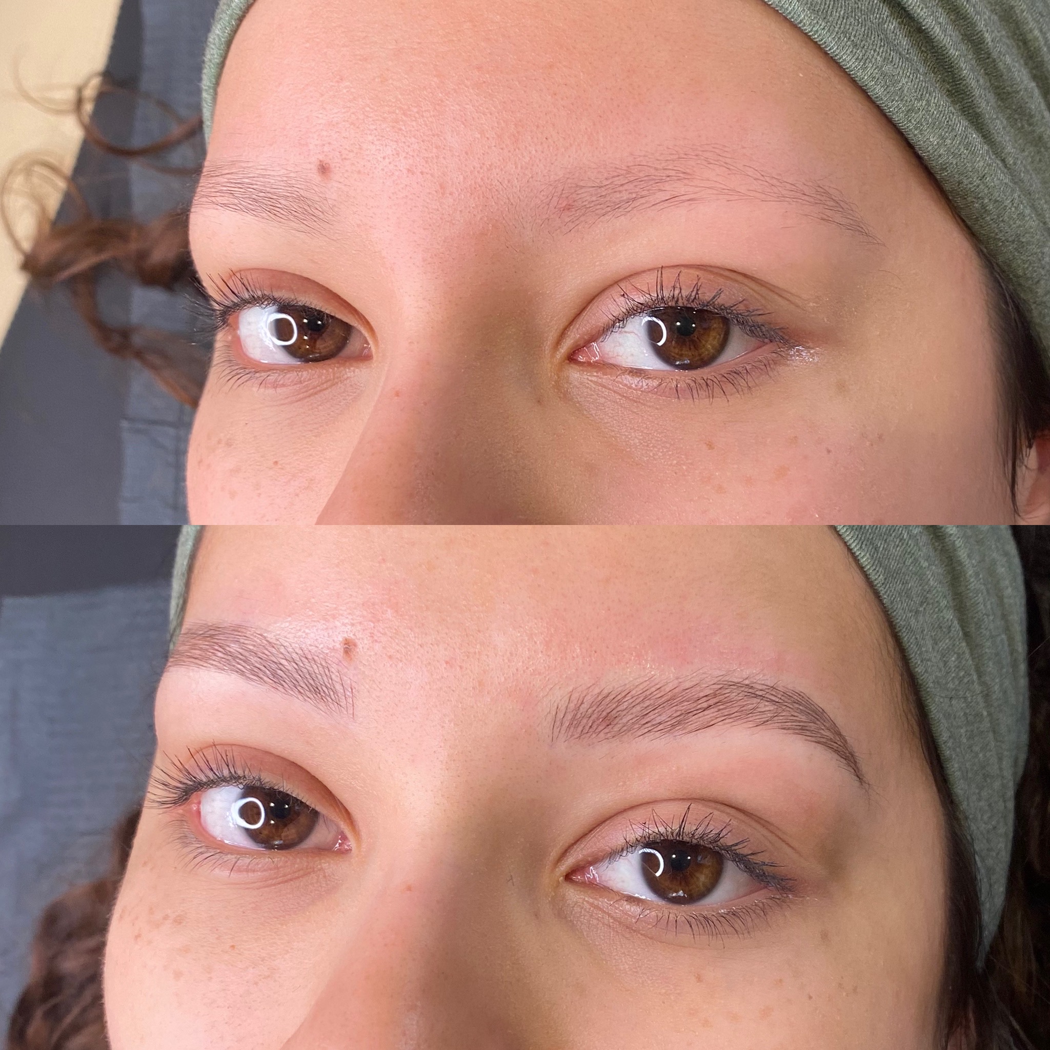 photo of eyebrows with microblading